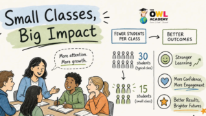 Small class sizes in secondary school at OWL Academy Antwerp